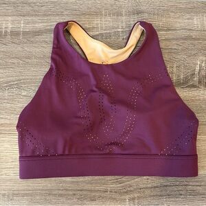 BuffBunny Women’s Purple Lit Laser Cut Sports Bra - Small